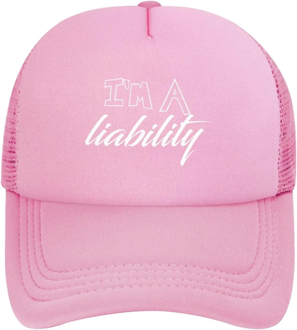 I'm A Liability Mesh Baseball Cap Vintage Trucker Hat Adjustable Hats for Men Women Country Ball Caps Black
