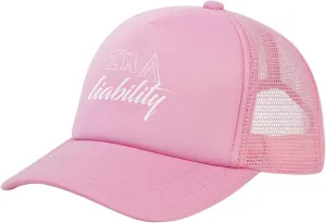 I'm A Liability Mesh Baseball Cap Vintage Trucker Hat Adjustable Hats for Men Women Country Ball Caps Black