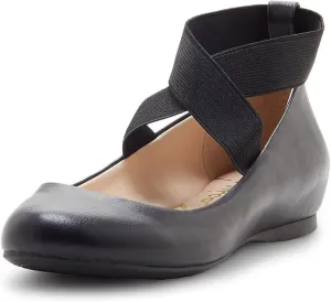 Jessica Simpson Mandayss Women's Pull-On Criss-Cross Ankle Ballet Flats Shoes