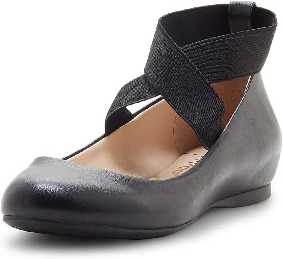 Jessica Simpson Mandayss Women's Pull-On Criss-Cross Ankle Ballet Flats Shoes