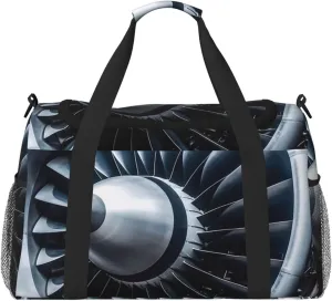 Jet Engine Travel Duffel Bag Lightweight Waterproof Carry On Tote Bag Foldable Weekender Overnight Bags Sport Gym Bag For Women Men