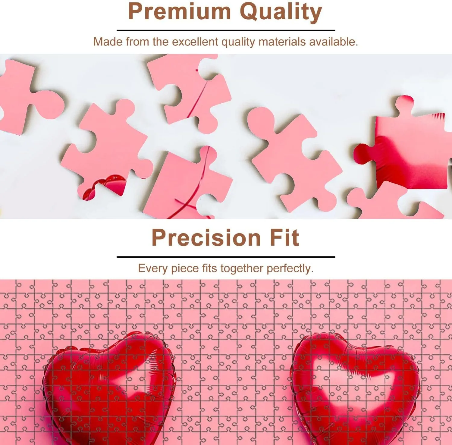 Jigsaw Puzzles 1000 Pieces for Adult Love Valentine s Day Shape Heart Pink top View Flat Lay Space Holiday Puzzle Game for Family Wooden Puzzle Toy Educational Games Puzzles for Home Decor