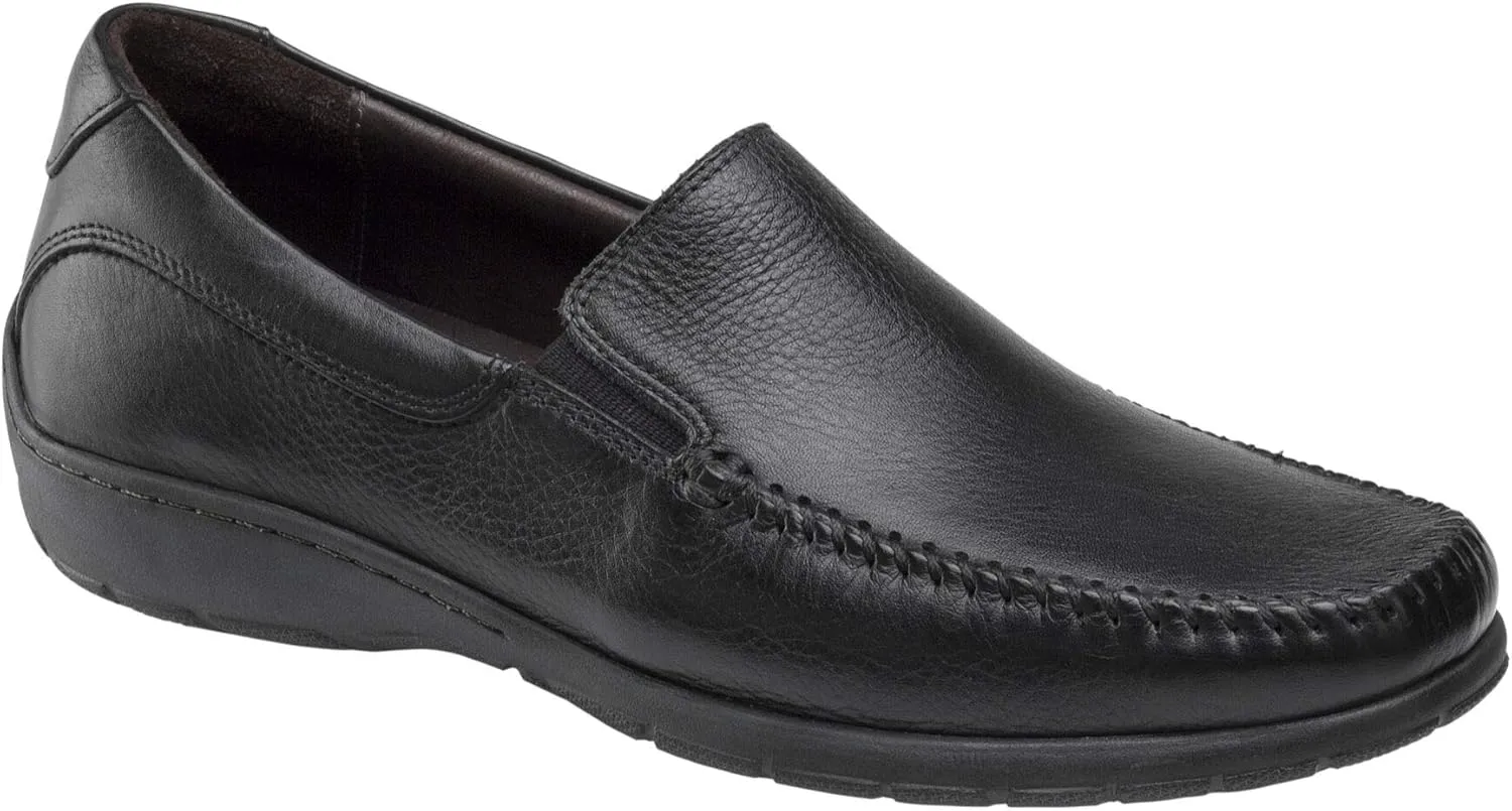 Johnston & Murphy Crawford Venetian Black Tumbled Full Grain 9 M (D)