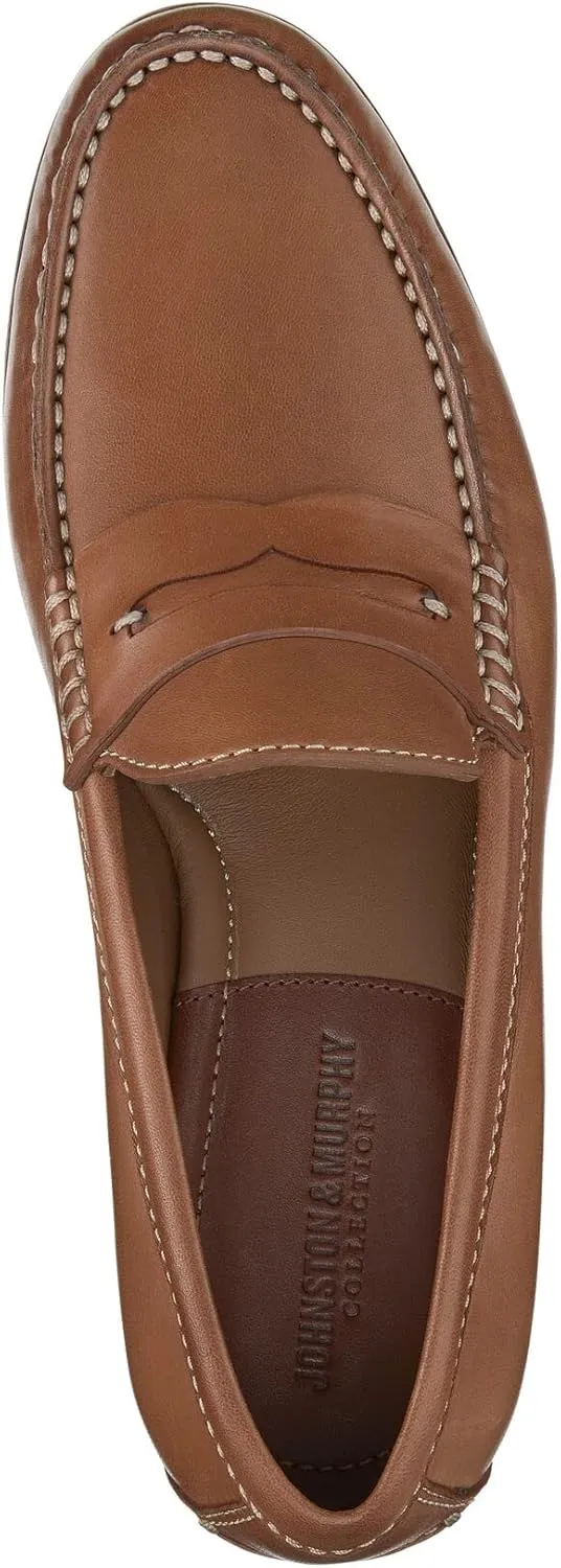 Johnston & Murphy Men’s Baldwin Penny Shoes – Men’s Dress Shoes, Leather Moccasin Shoes, Dress Shoes for Men, Durable Rubber Sole & Cushioned Footbed, Men’s Penny Loafers