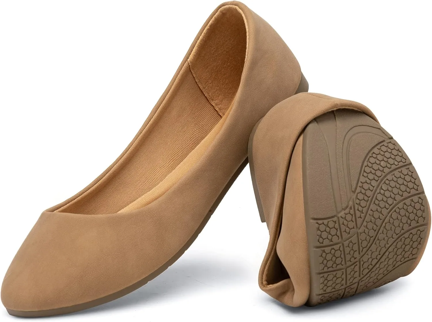 katliu Women Comfort Flats Round Toe Ballet Flats Slip on Walking Flat Shoes