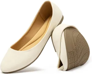 katliu Women Comfort Flats Round Toe Ballet Flats Slip on Walking Flat Shoes