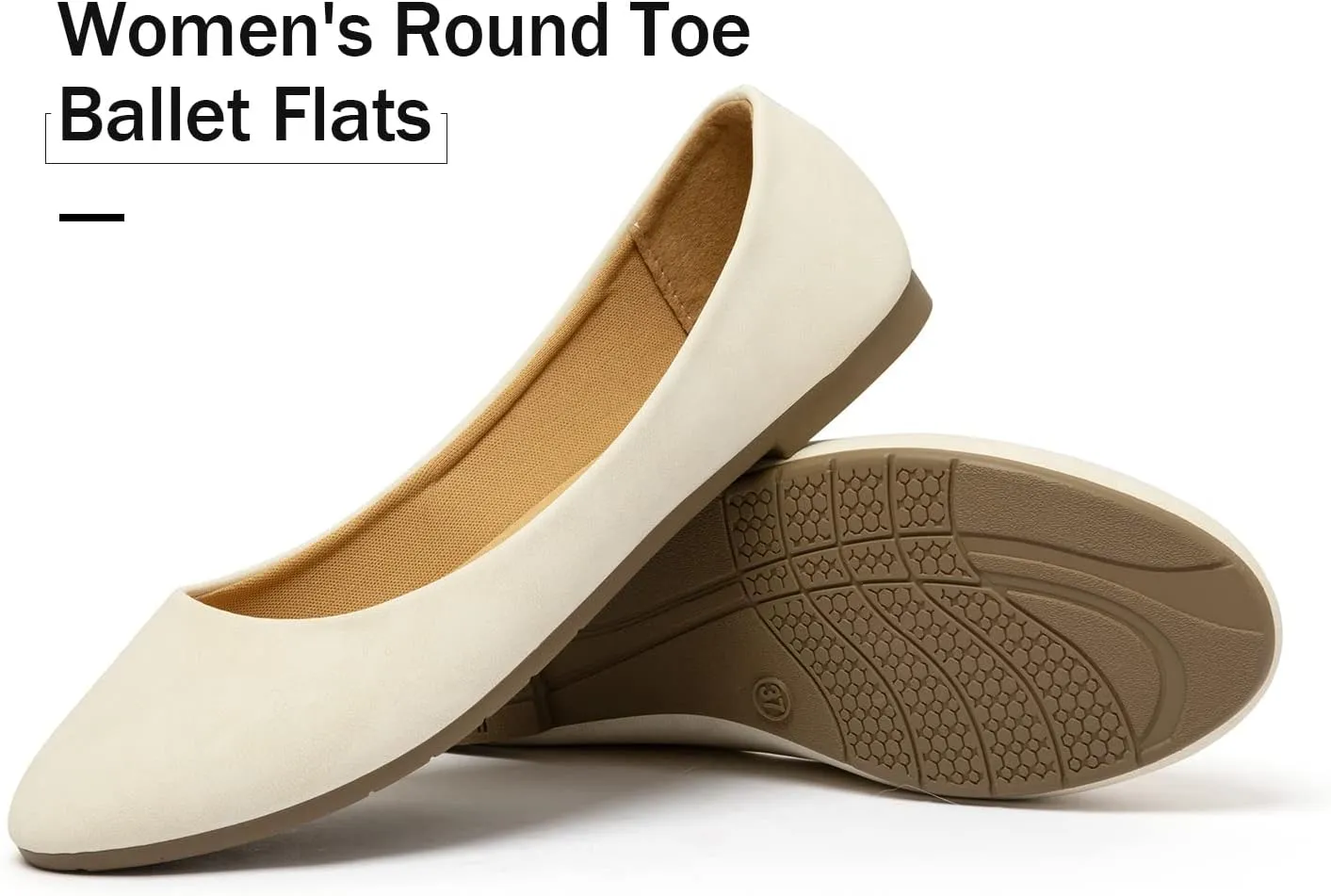 katliu Women Comfort Flats Round Toe Ballet Flats Slip on Walking Flat Shoes