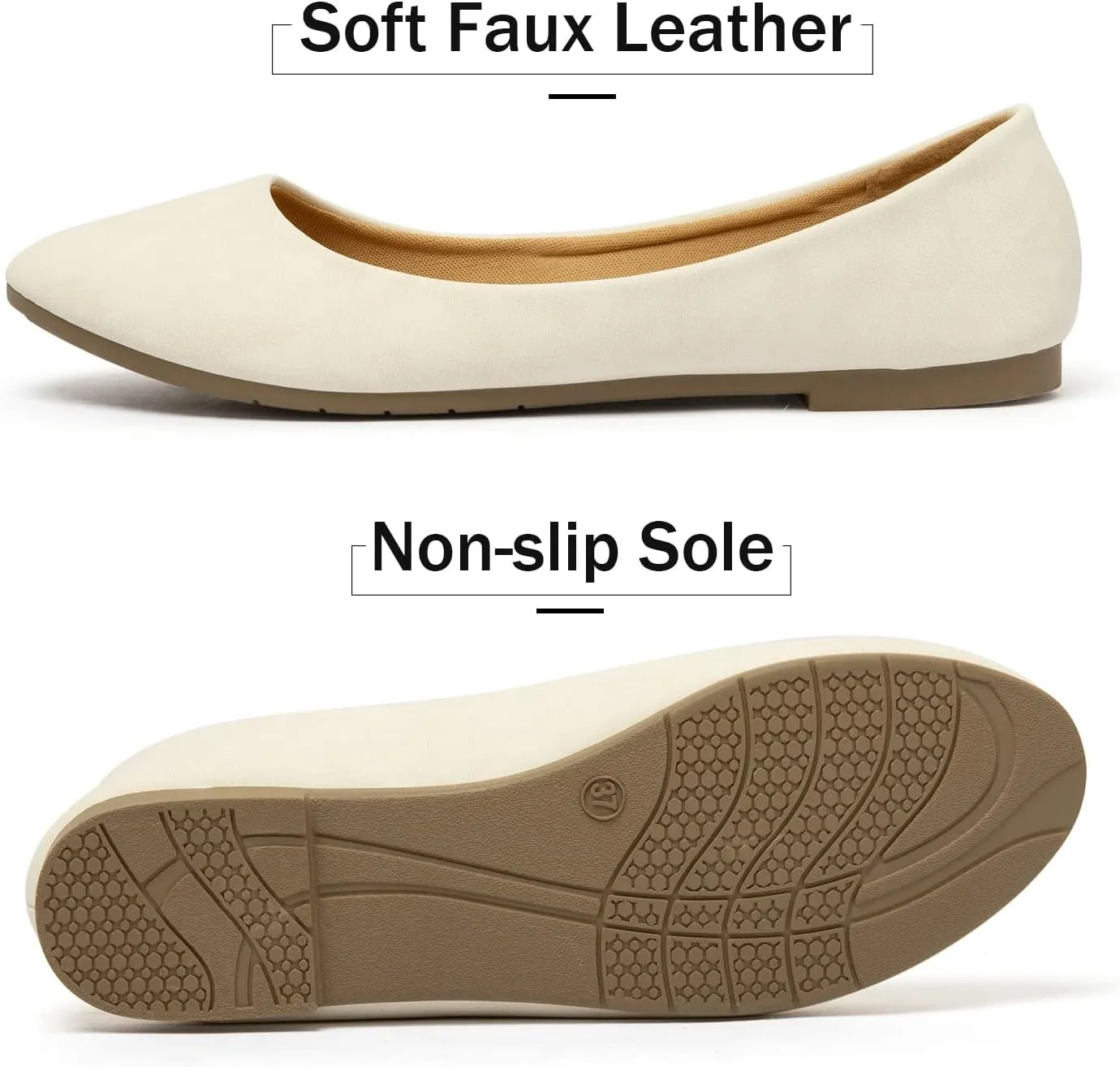 katliu Women Comfort Flats Round Toe Ballet Flats Slip on Walking Flat Shoes