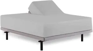 KRISHNA 4 Piece Premium 34" Top Split King Sheets Set for Sleep Number Adjustable Bed, 100% Egyptian Cotton Deep Pocket Fitted Sheet Fits Upto 16" Mattress, 78" x 80", Light Grey