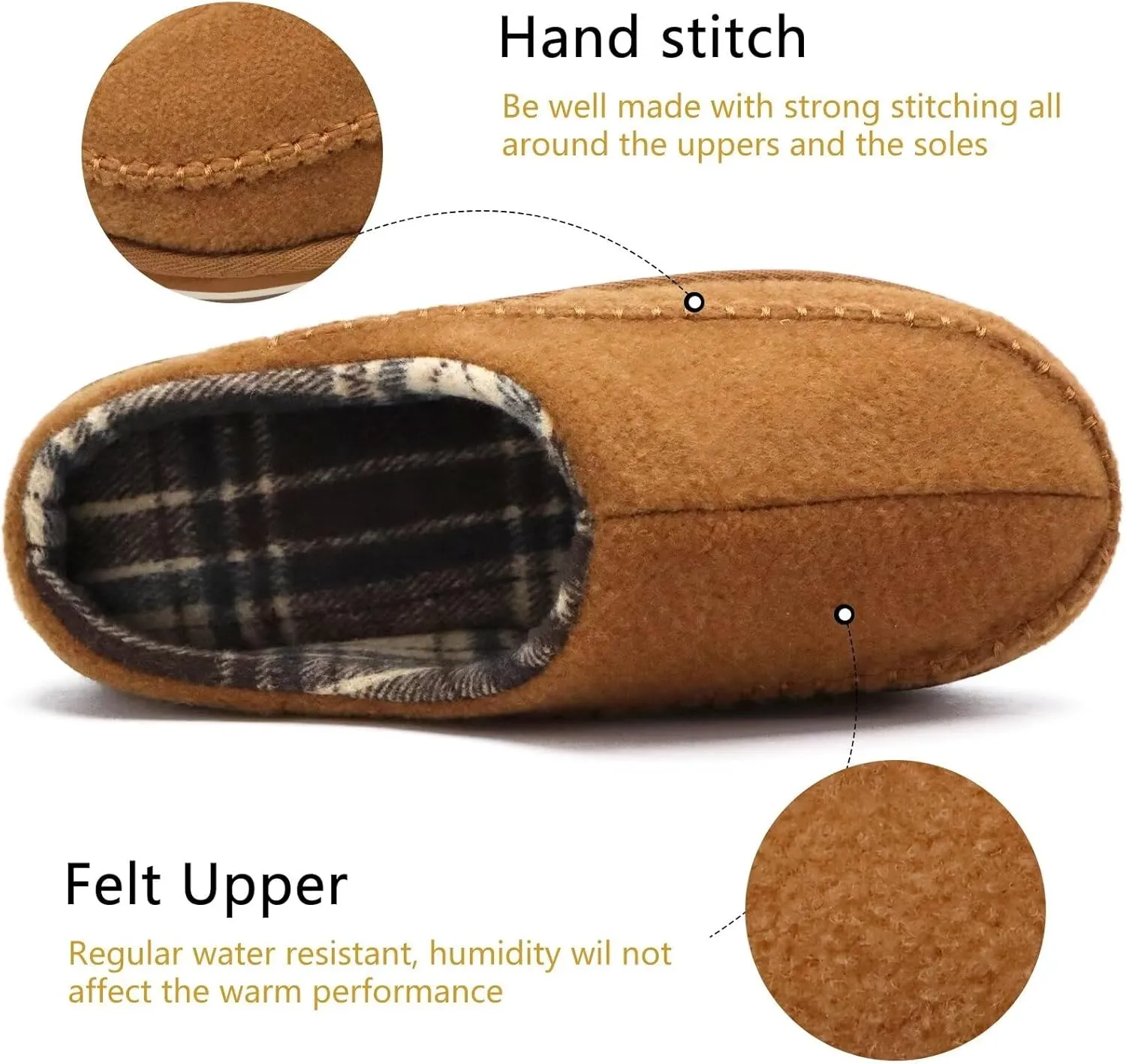 KuaiLu Mens Clog Slippers with Arch Support Suede Faux Fur Memory Foam Warm House Shoes Comfortable Slip-on Mans Bedroom Indoor Outdoor Slippers Rubber Sole Size 7-16