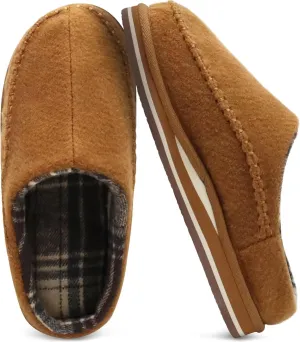 KuaiLu Mens Clog Slippers with Arch Support Suede Faux Fur Memory Foam Warm House Shoes Comfortable Slip-on Mans Bedroom Indoor Outdoor Slippers Rubber Sole Size 7-16