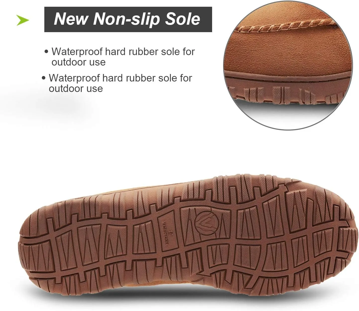 LA PLAGE Men's Moccasin Slippers Memory Foam Warm Plush House Slippers, Indoor Outdoor Comfortable Winter House Shoes