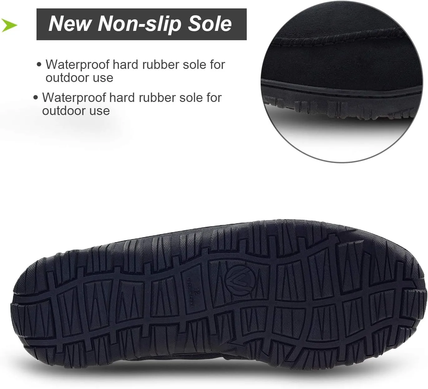 LA PLAGE Men's Moccasin Slippers Memory Foam Warm Plush House Slippers, Indoor Outdoor Comfortable Winter House Shoes