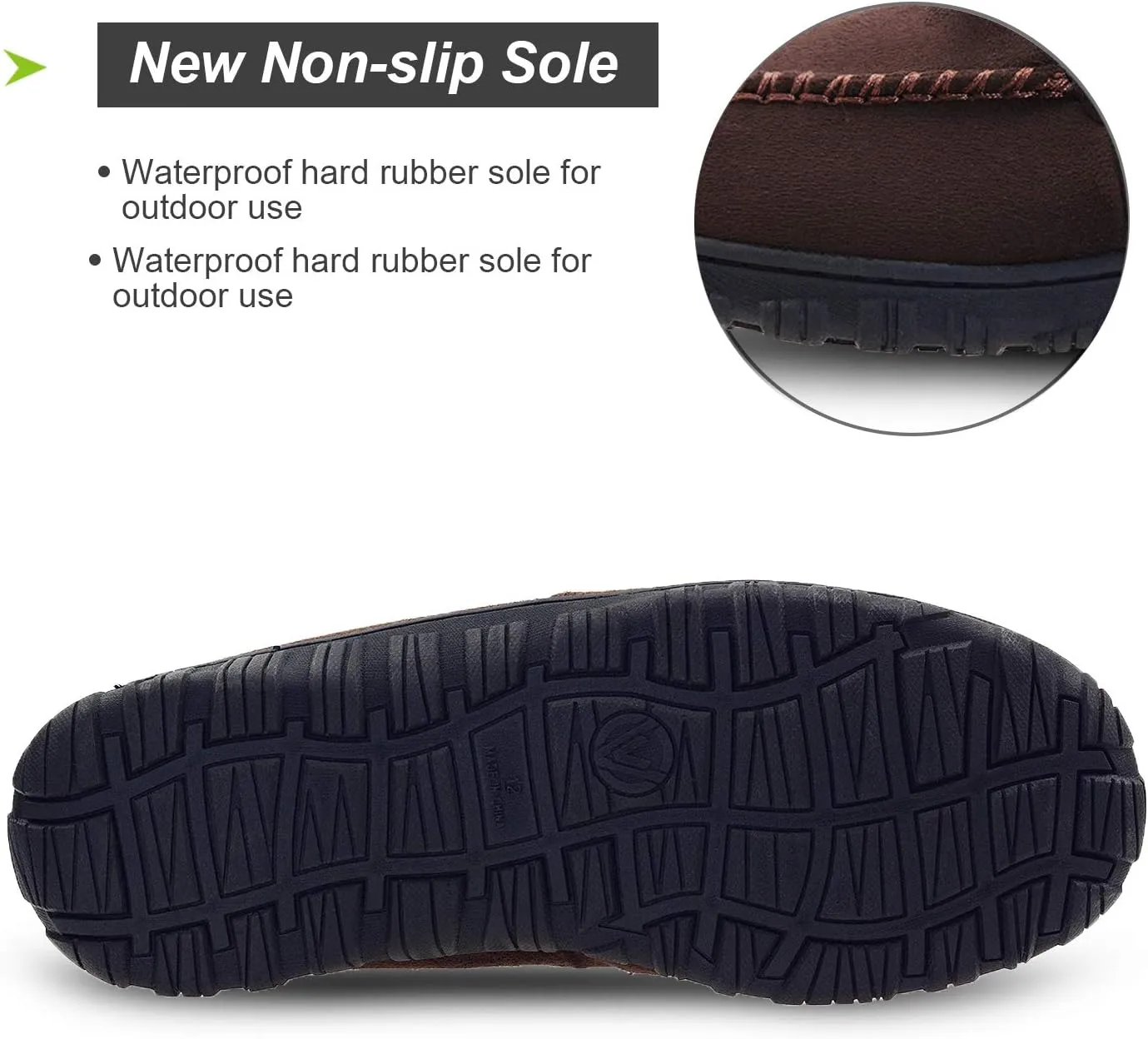 LA PLAGE Men's Moccasin Slippers Memory Foam Warm Plush House Slippers, Indoor Outdoor Comfortable Winter House Shoes