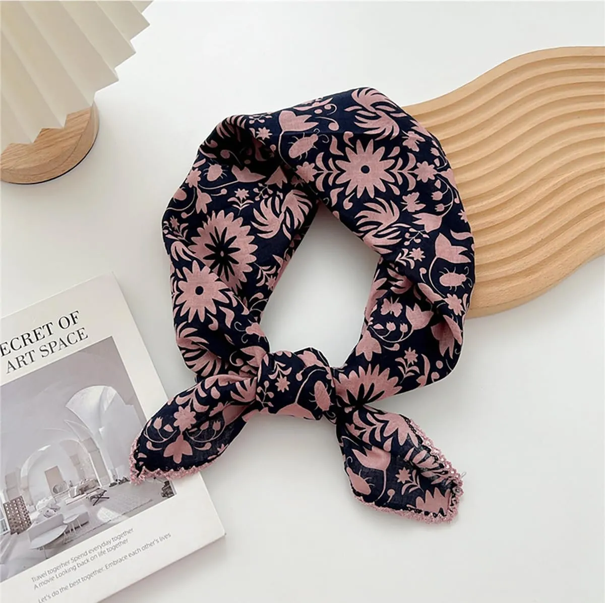Large Cotton Bandana Headband, Head Wrap, Protective Coverage, Hair Neck Scarf for Women 28 x 28 inch