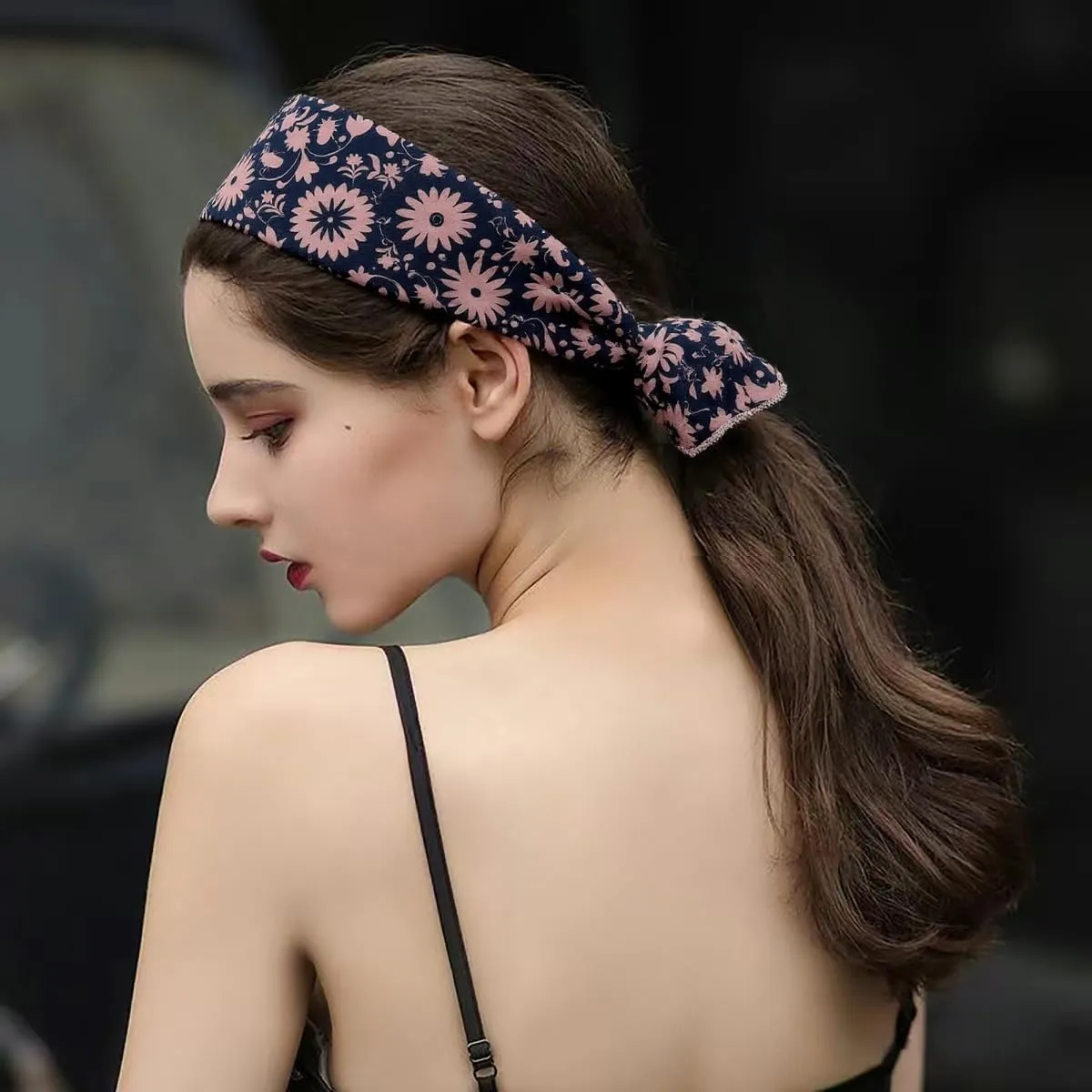 Large Cotton Bandana Headband, Head Wrap, Protective Coverage, Hair Neck Scarf for Women 28 x 28 inch