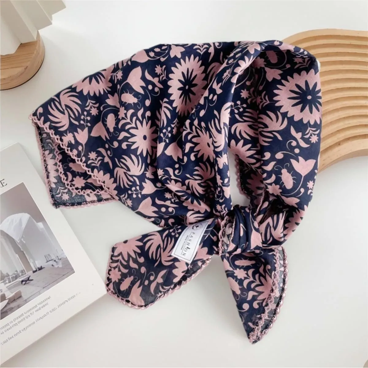 Large Cotton Bandana Headband, Head Wrap, Protective Coverage, Hair Neck Scarf for Women 28 x 28 inch