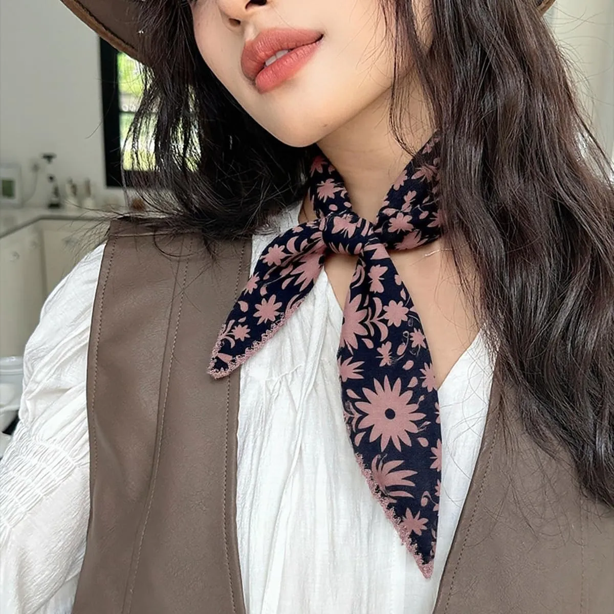 Large Cotton Bandana Headband, Head Wrap, Protective Coverage, Hair Neck Scarf for Women 28 x 28 inch