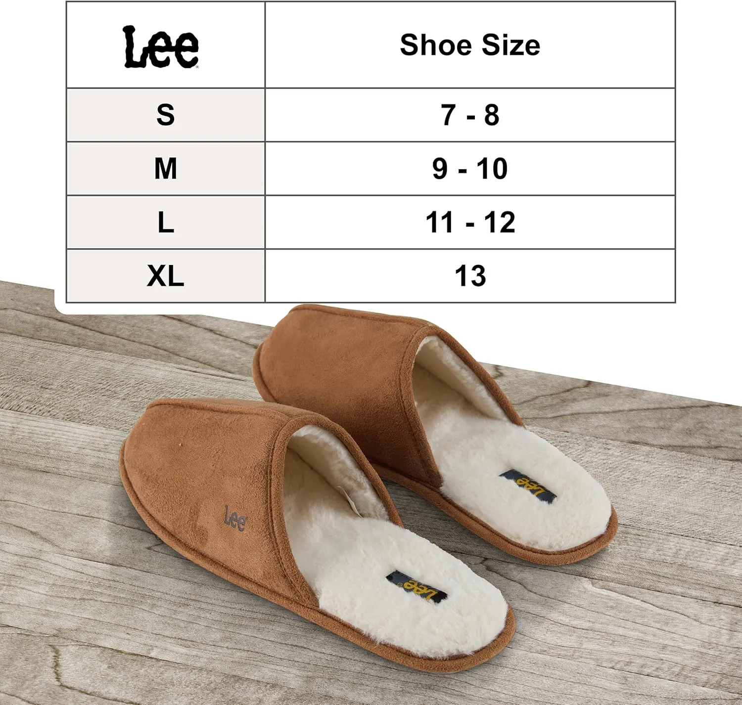 Lee Mens Slippers Gifts for Men House Slippers for Men Slip On Sherpa Fur Indoor Outdoor Casual Cozy