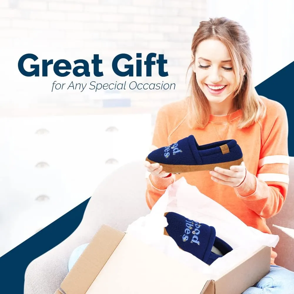 Life is Good Women's Moccasin Slippers - Suede & Fleece Closed Back Slip-Ons - Plush & Fluffy Slippers with Rubber Soles for Indoor & Outdoor Use Stylish & Comfortable Available in Different Designs