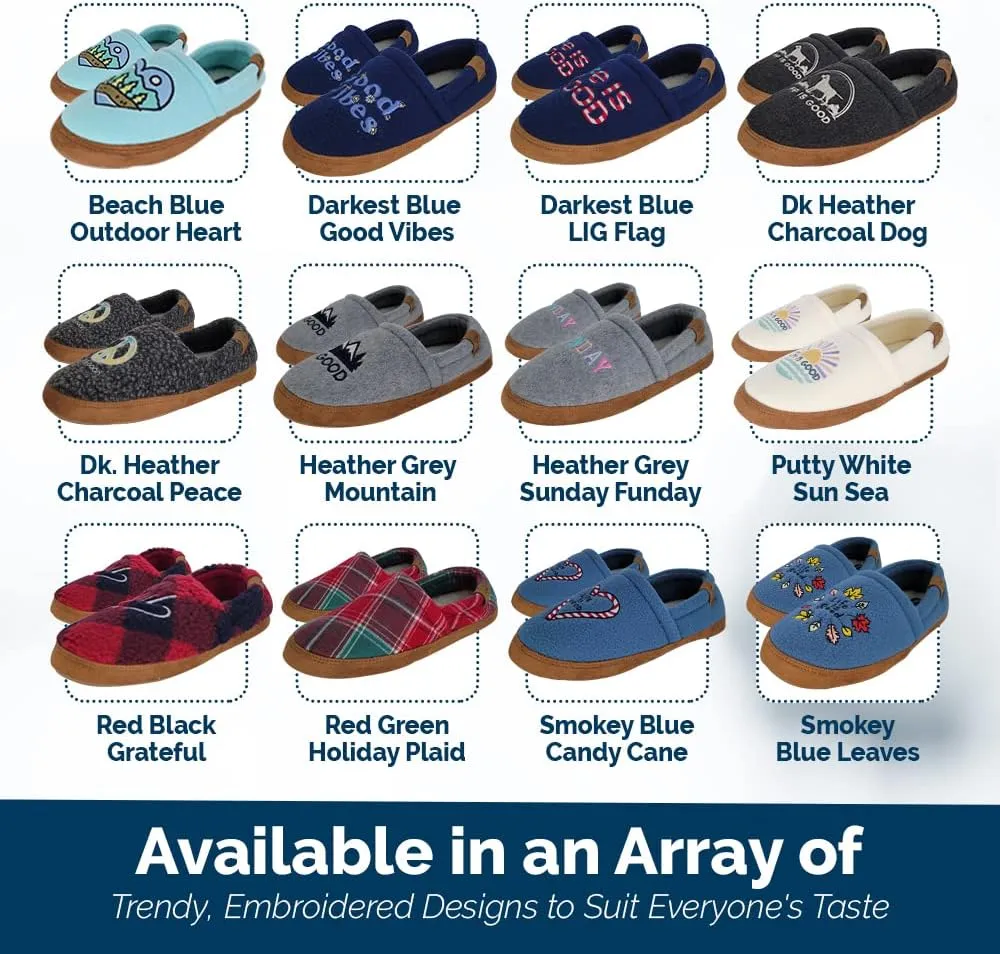Life is Good Women's Moccasin Slippers - Suede & Fleece Closed Back Slip-Ons - Plush & Fluffy Slippers with Rubber Soles for Indoor & Outdoor Use Stylish & Comfortable Available in Different Designs