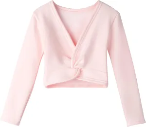 Lisianthus Girls' Classic Thick Ballet Long Sleeve Wrap Top Coats