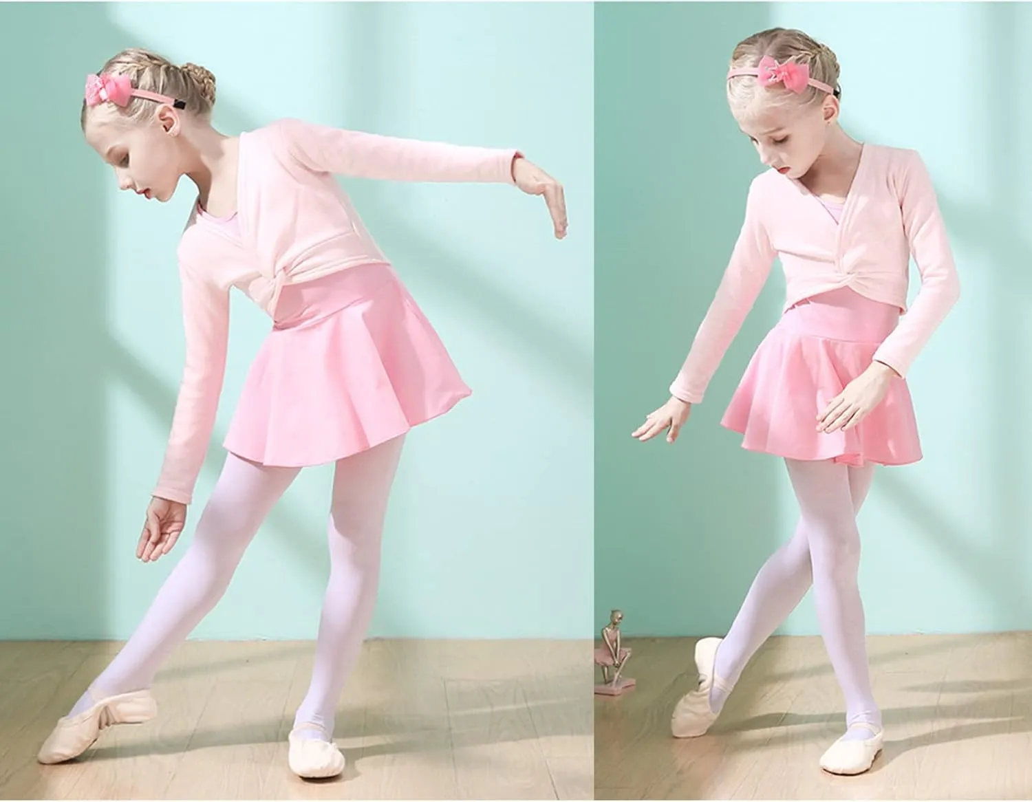 Lisianthus Girls' Classic Thick Ballet Long Sleeve Wrap Top Coats