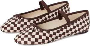 Loeffler Randall Women's Leonie Ballet Flat, Chocolate/Cream, 8