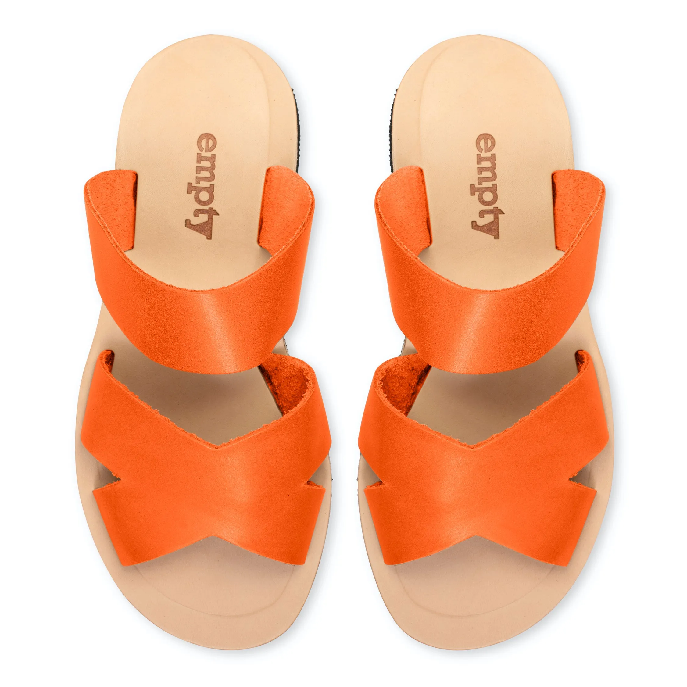 Mabel Leather Sandal - Orange