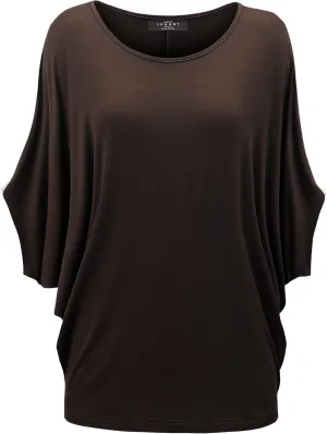 Made By Johnny Women's Scoop Neck Half Sleeve Batwing Dolman Top - Plus Size