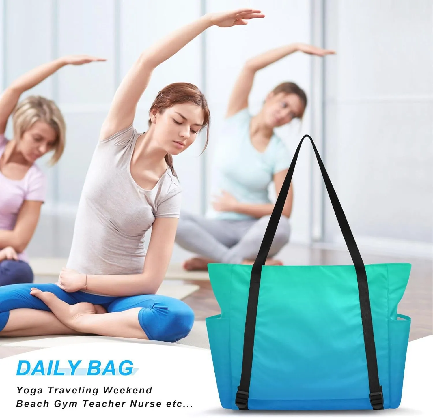 MCHIVER above Clouds Gradient Yoga Bag for Women Yoga Mat Carrier Fits All Your Stuff Large Pilates Gym Bag