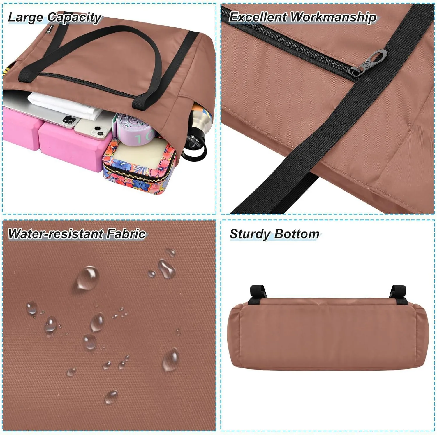 MCHIVER Pink Yoga Bag for Women Yoga Mat Carrier Fits All Your Stuff Large Pilates Gym Bag