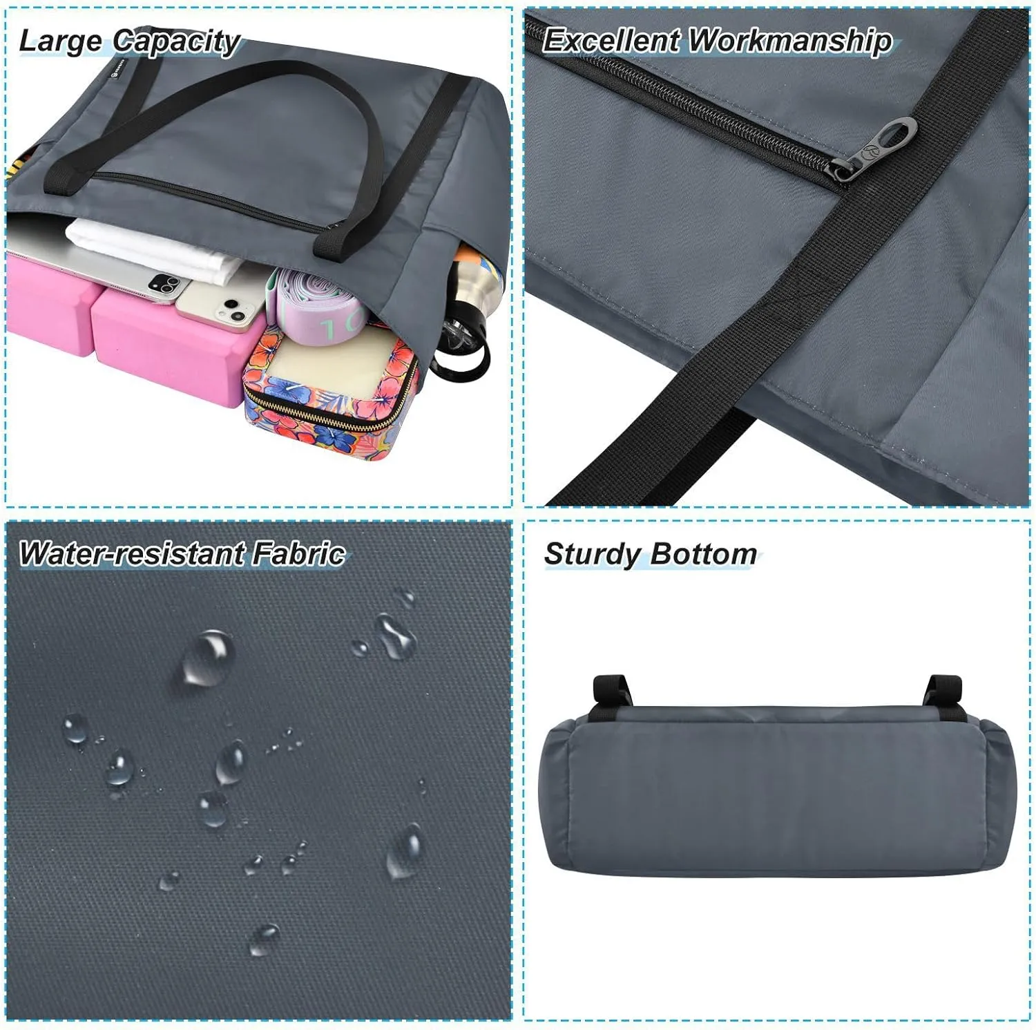 MCHIVER Sea Strike Gradient Yoga Bag for Women Yoga Mat Carrier Fits All Your Stuff Large Pilates Gym Bag