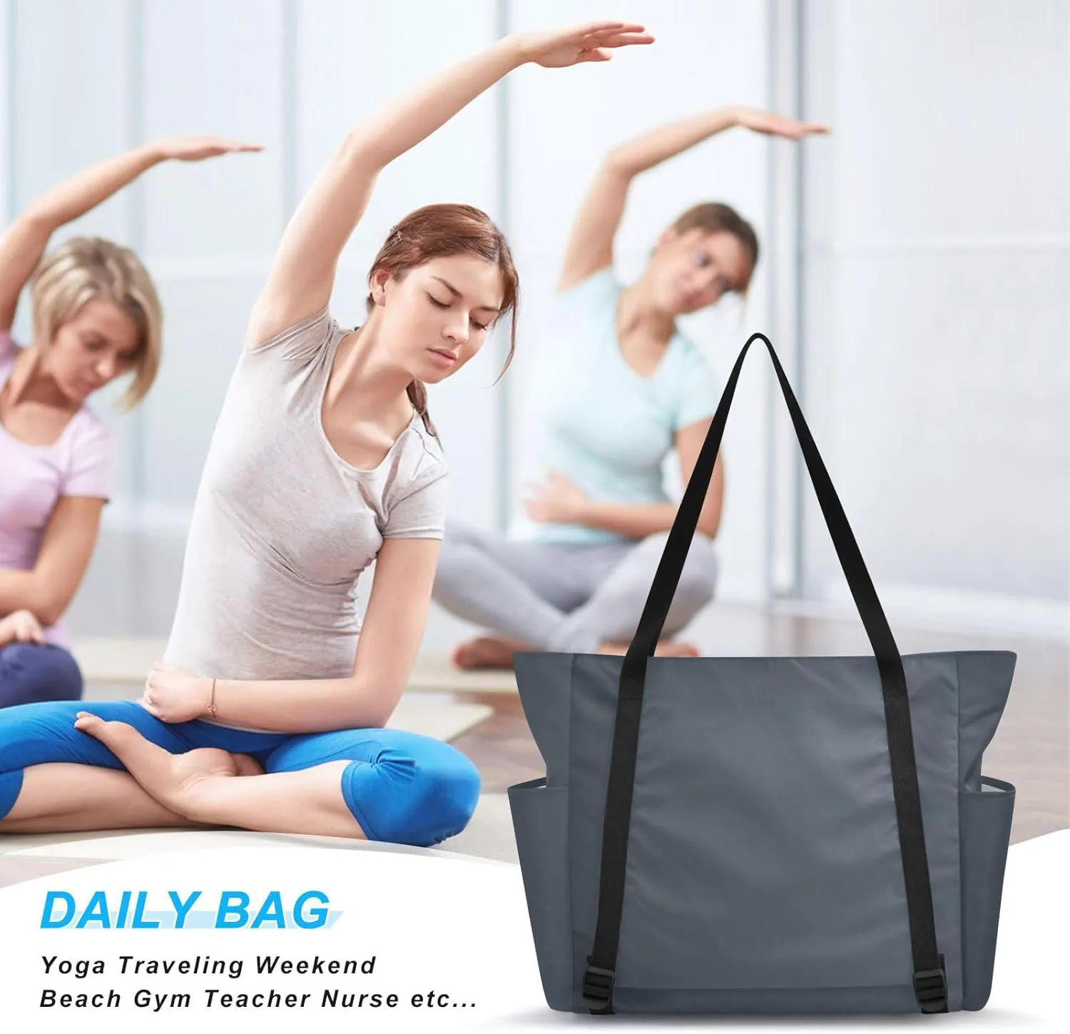 MCHIVER Sea Strike Gradient Yoga Bag for Women Yoga Mat Carrier Fits All Your Stuff Large Pilates Gym Bag