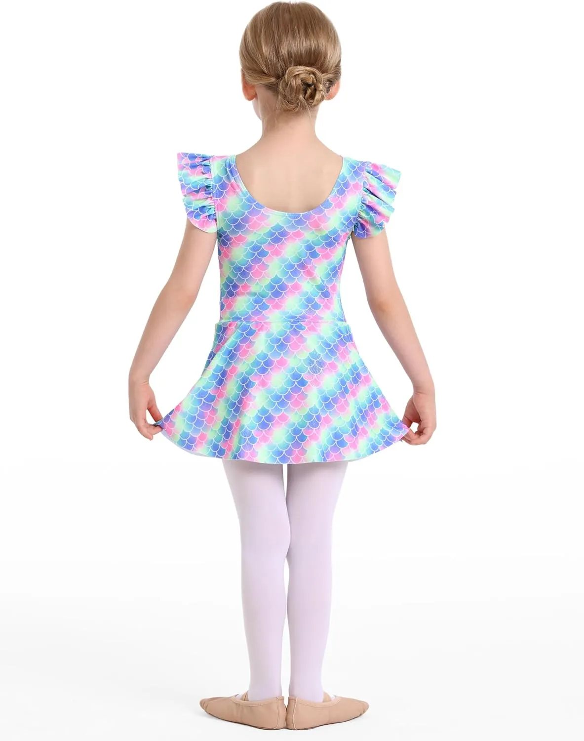 MdnMd Toddler Ballet Leotards for Girls Dance Leotards with Skirt Gymnastic Ballerina Outfit Dress Classic Short Sleeve
