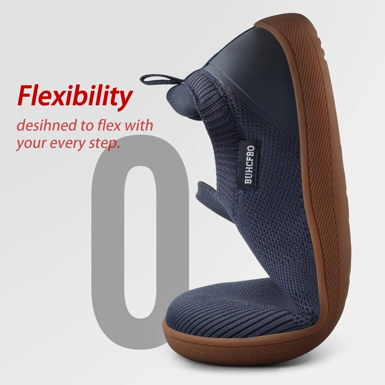 Men's Barefoot Shoes Minimalist Slip on Cross-Trainer Shoes Wide Toe Walking Shoes Zero Drop Sole Trail Running Sneakers Gym Workout Casual