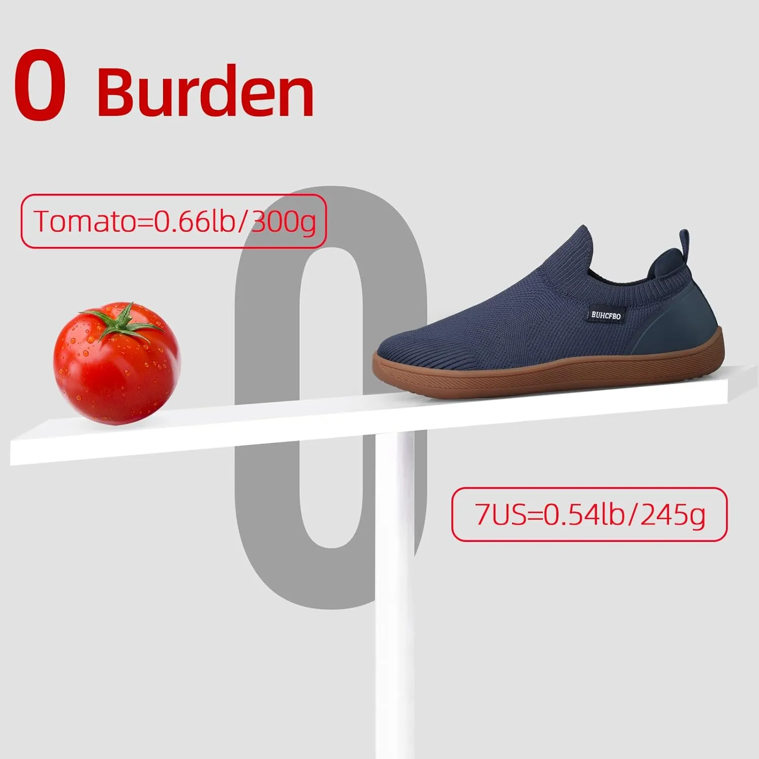 Men's Barefoot Shoes Minimalist Slip on Cross-Trainer Shoes Wide Toe Walking Shoes Zero Drop Sole Trail Running Sneakers Gym Workout Casual