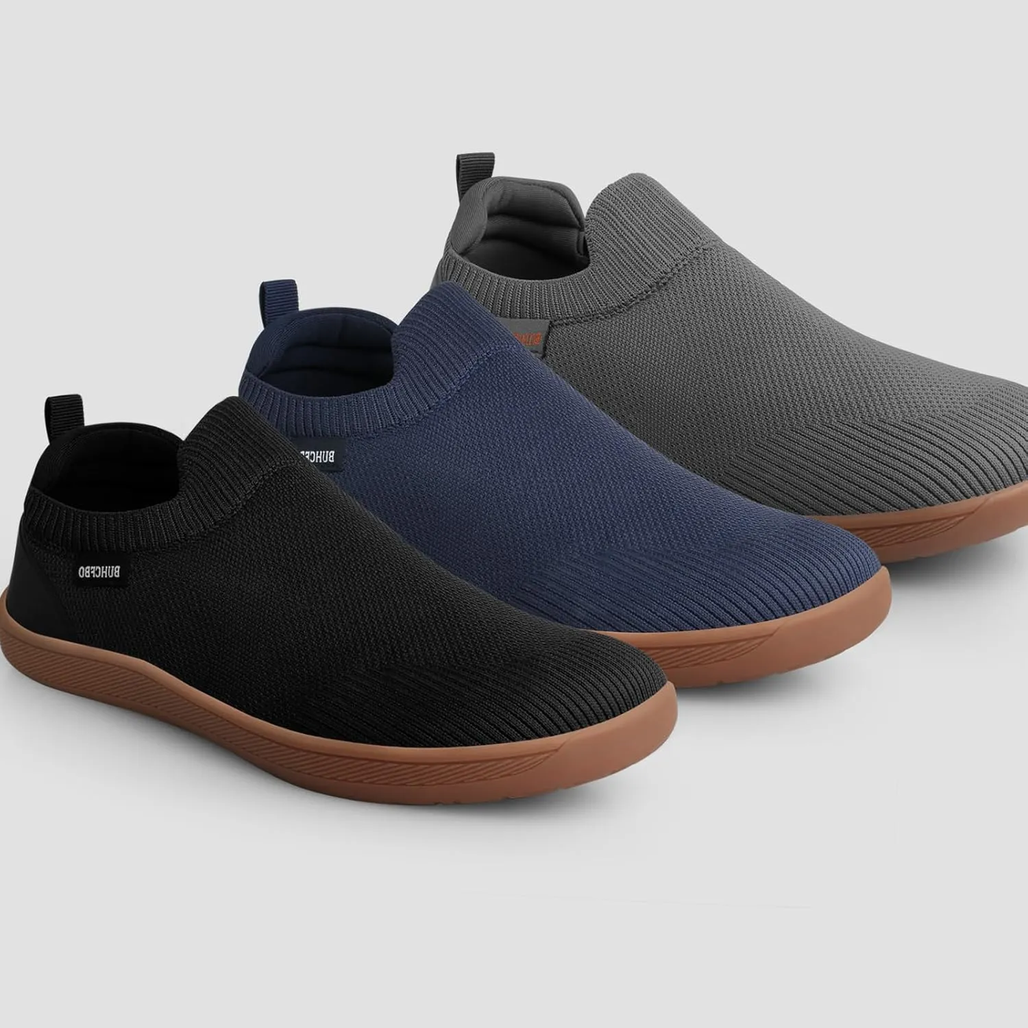 Men's Barefoot Shoes Minimalist Slip on Cross-Trainer Shoes Wide Toe Walking Shoes Zero Drop Sole Trail Running Sneakers Gym Workout Casual
