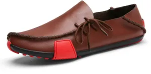 Men's Casual Driving Loafers Tide Leather Walking Moccasin Vintage Comfort Business Shoes