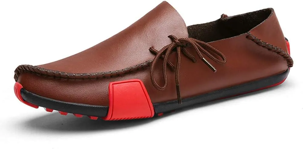 Men's Casual Driving Loafers Tide Leather Walking Moccasin Vintage Comfort Business Shoes