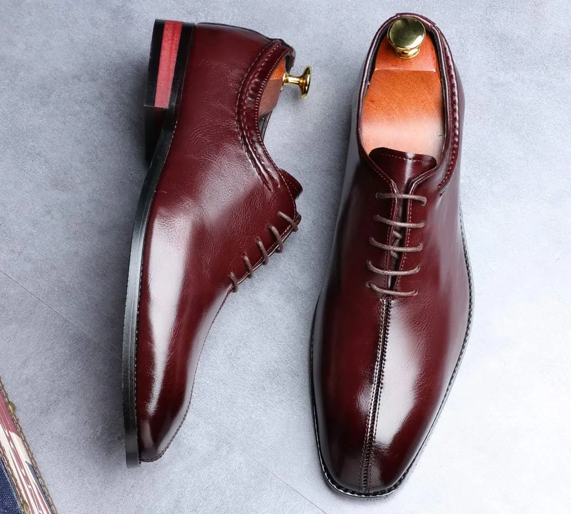 Mens Lace Up Dress Shoes Italy Prince Classic Modern Formal Leather Men Wholecut Oxford Shoes