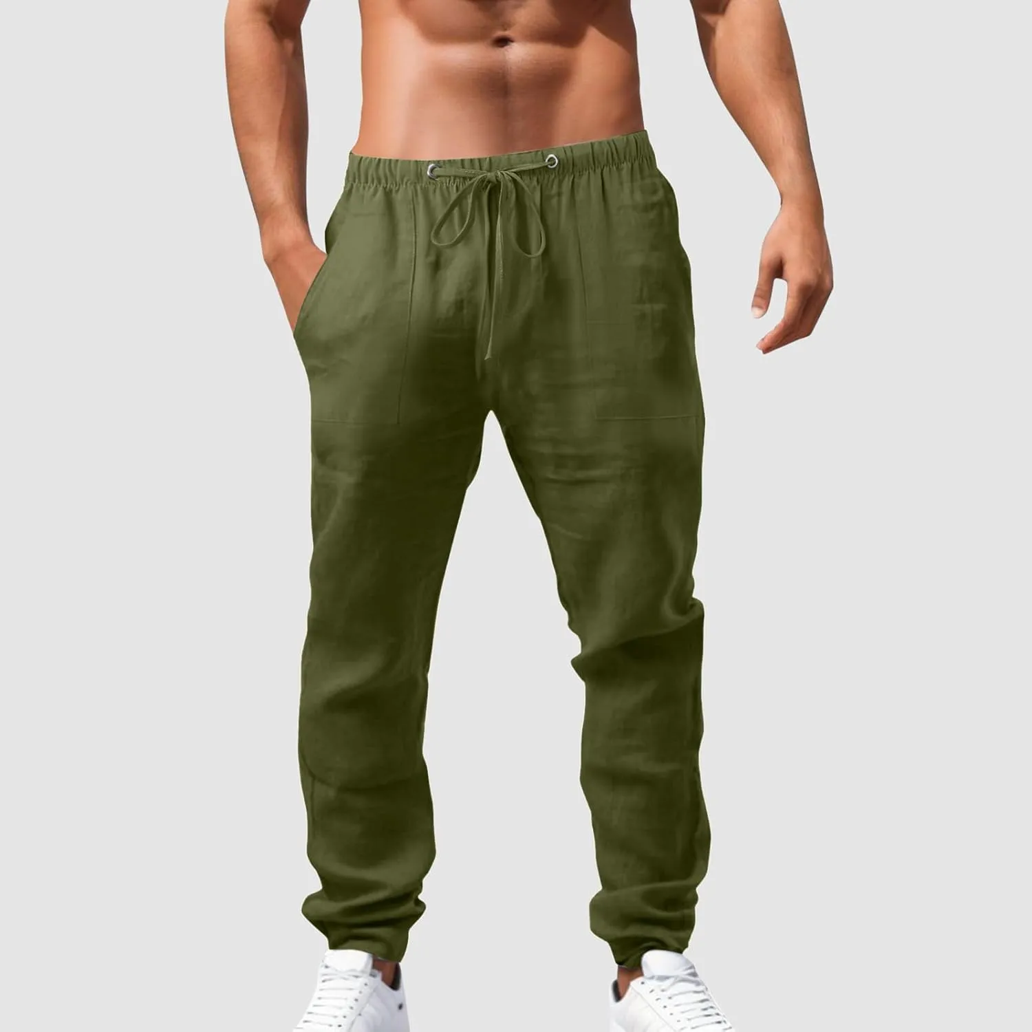 Mens Lightweight Jogging Pant Cargo Combat Work Joggers Loose Sport Casual Sweatpant Elasticated Waist Pants