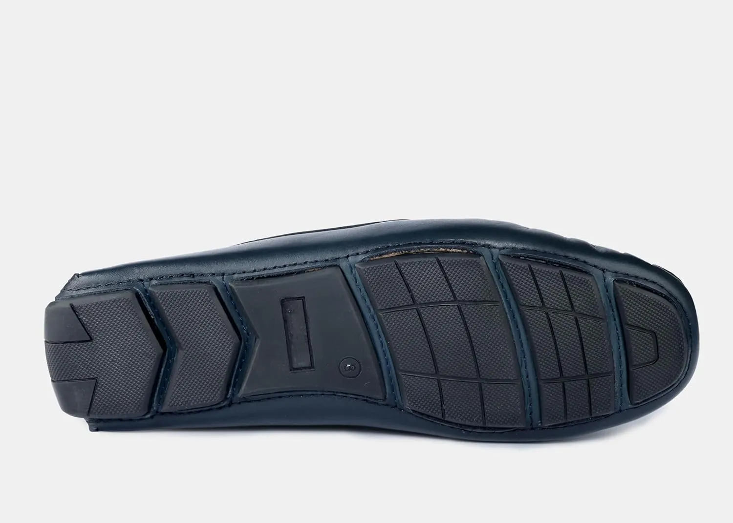 Men's Navy Leather Driving Loafers with Metal Bit, Slip-On Moccasin Style, Comfort Sole