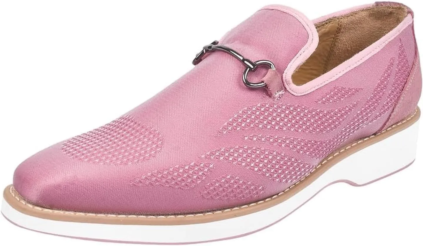 Mens Prom Shoes - Mens Tuxedo Canvas Textile and Suede Leather Noble Loafers and Slip On Wedding Party Shoes