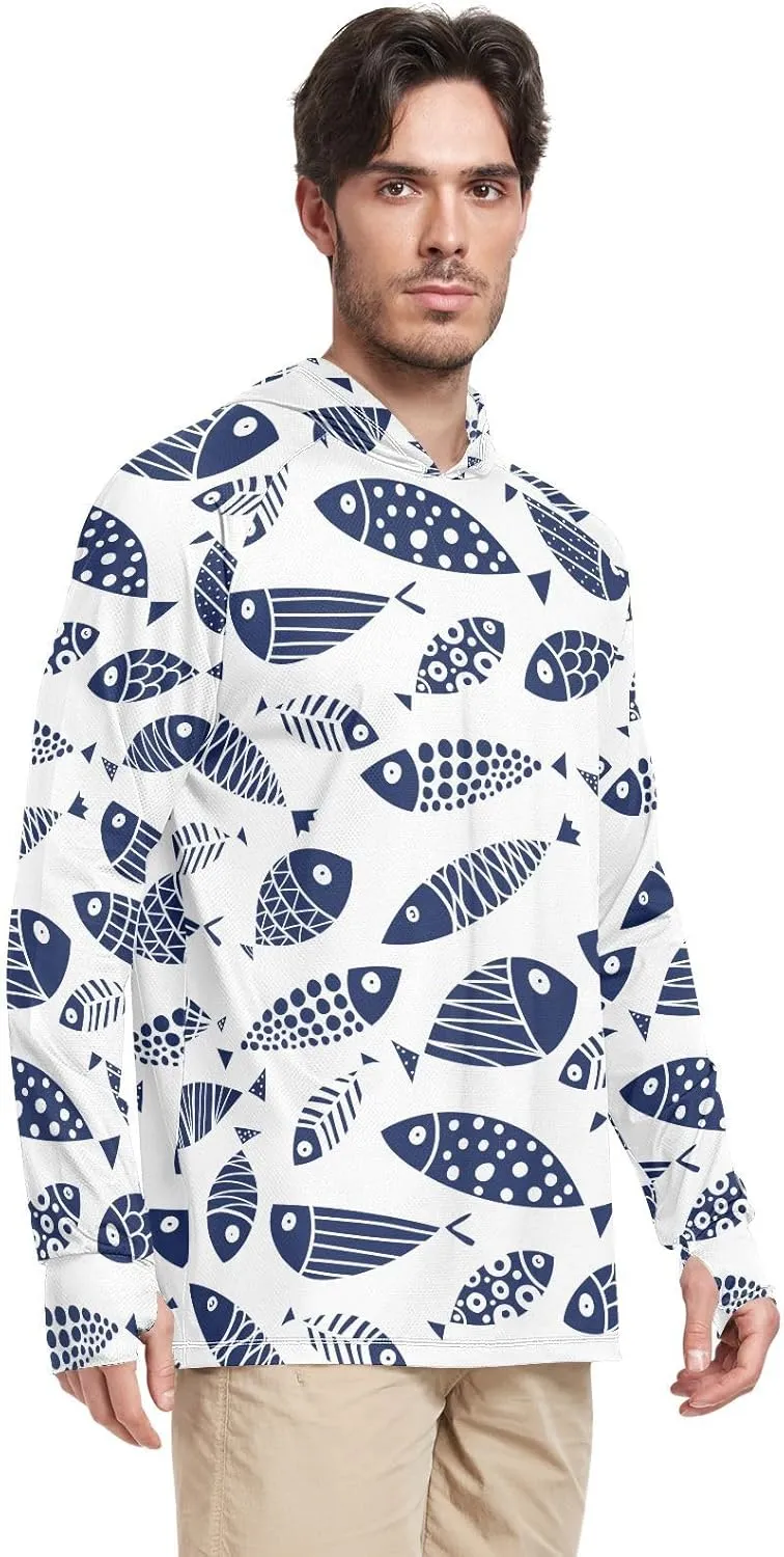 Men's UPF 50  Sun Protection Hoodie Shirt Long Sleeves SPF UV T-Shirt Rash Guard Fishing Outdoor Lightweight Shirt