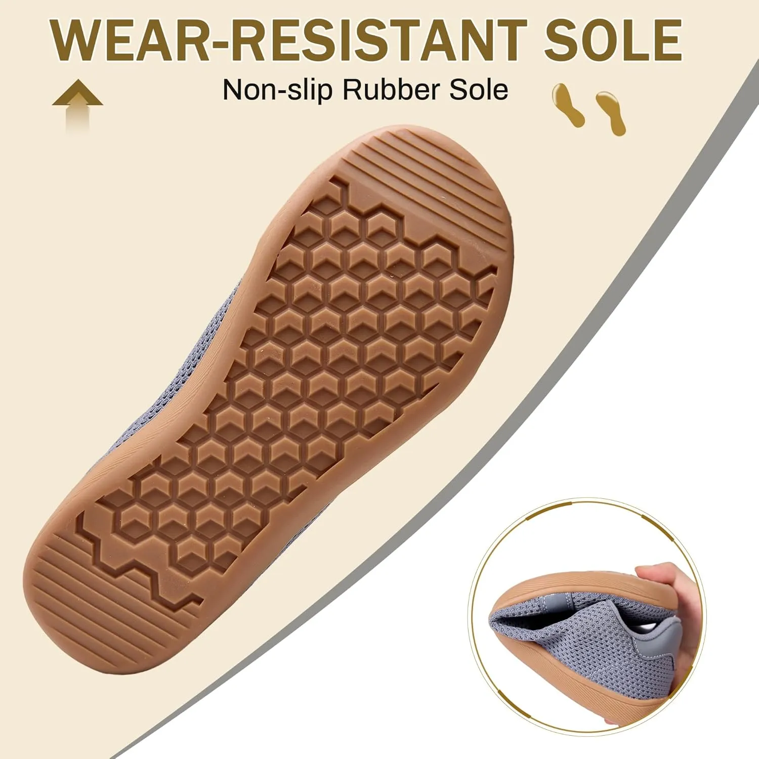 Men's Wide Walking Shoes Barefoot Sneakers Minimalist Running Shoes Zero Drop Sole Trainer Breathable Casual Athletic Shoe