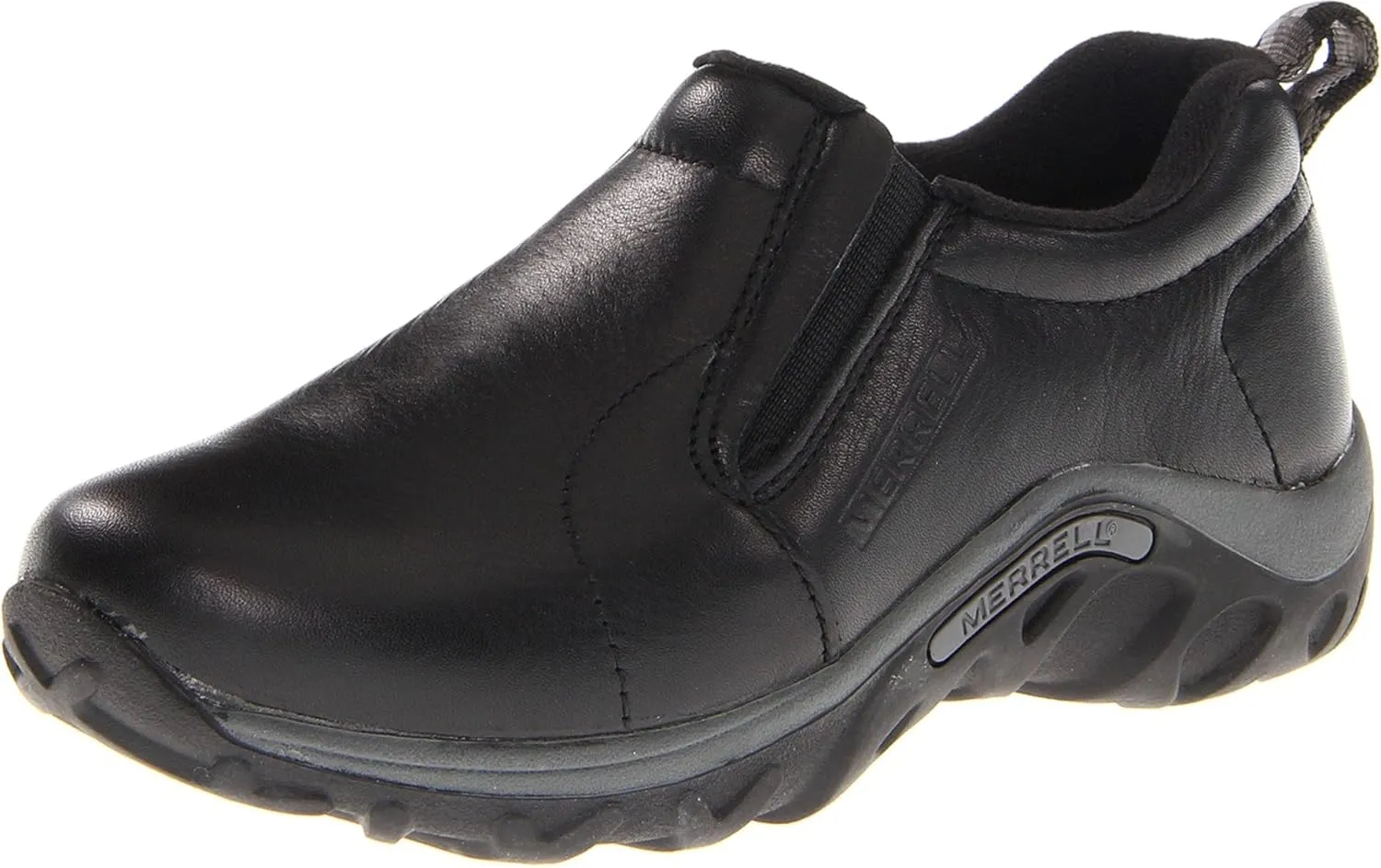 Merrell Jungle Moc Moccasin, Black Leather, 4 US Unisex Big Kid