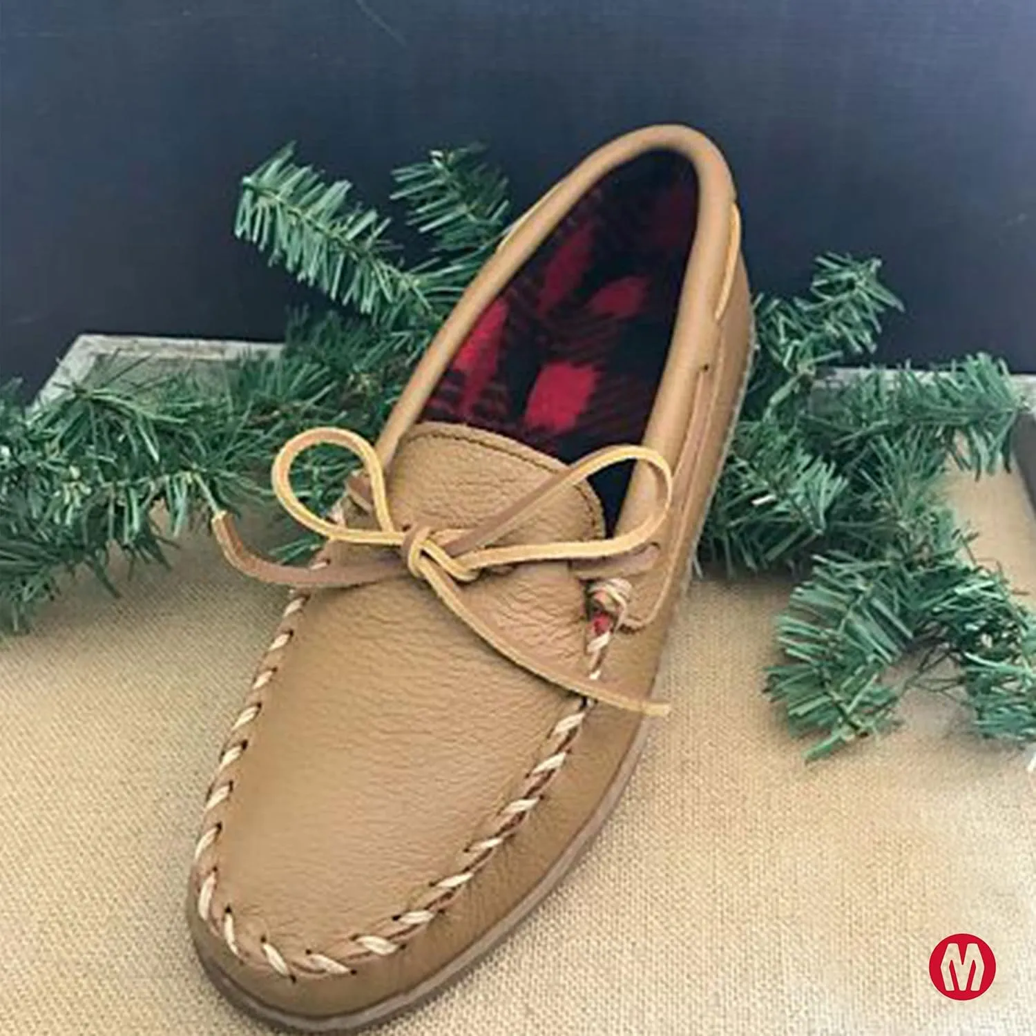 Minnetonka Men's Moose with Fleece Moccasin