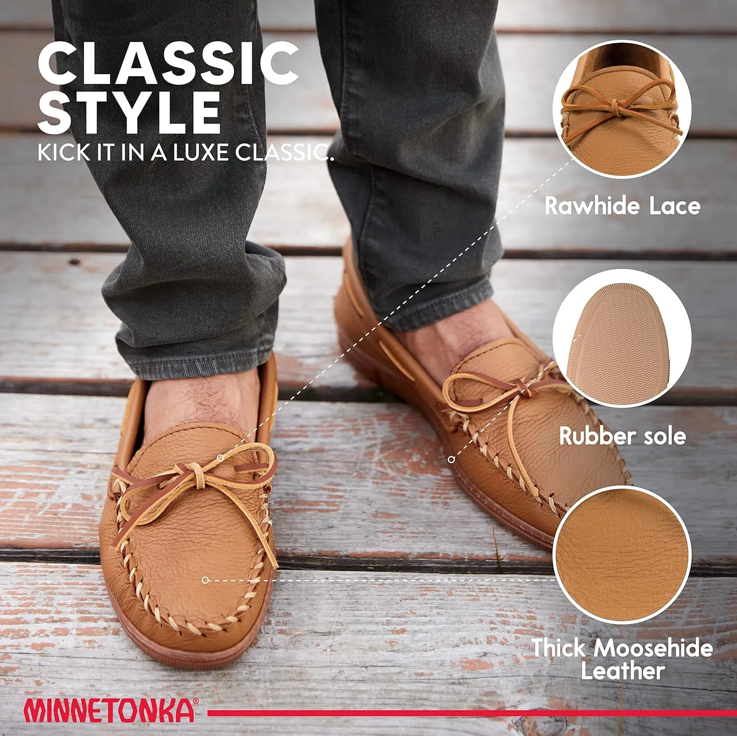Minnetonka Men's Moosehide Classic Moccasin