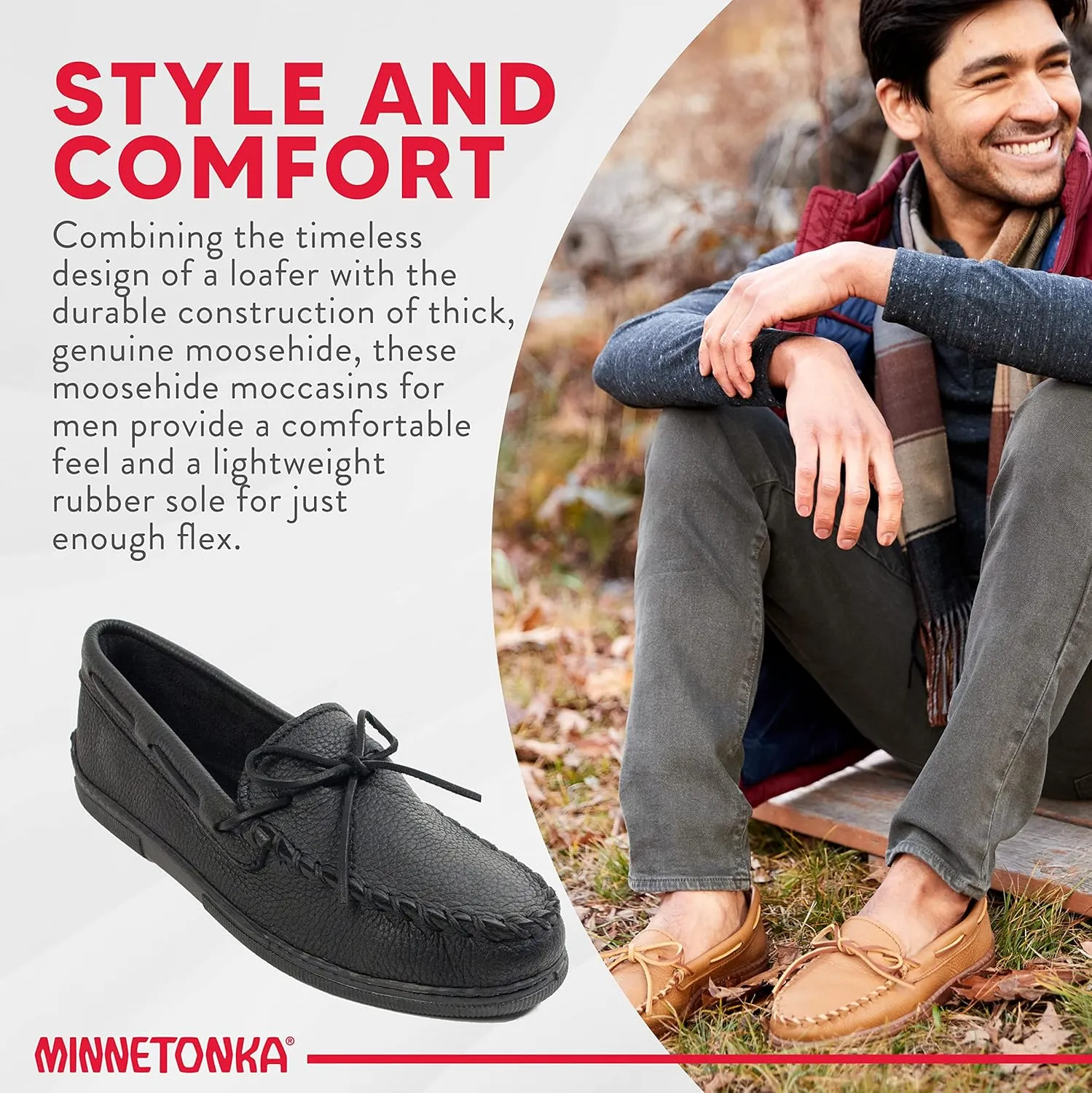 Minnetonka Men's Moosehide Classic Moccasin